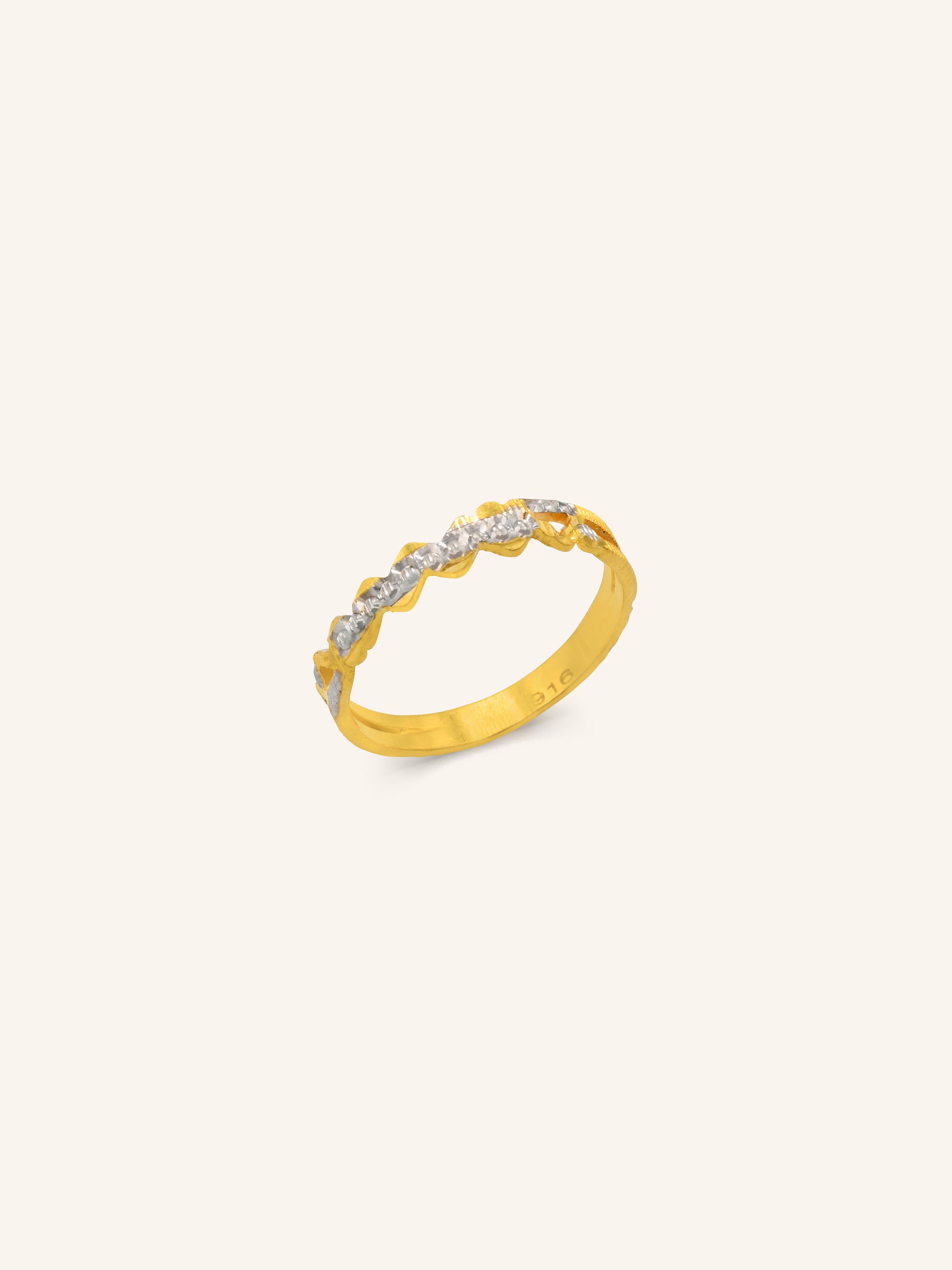 22ct Gold Two Tone Band Ring 2.82 GMS - Roop Darshan