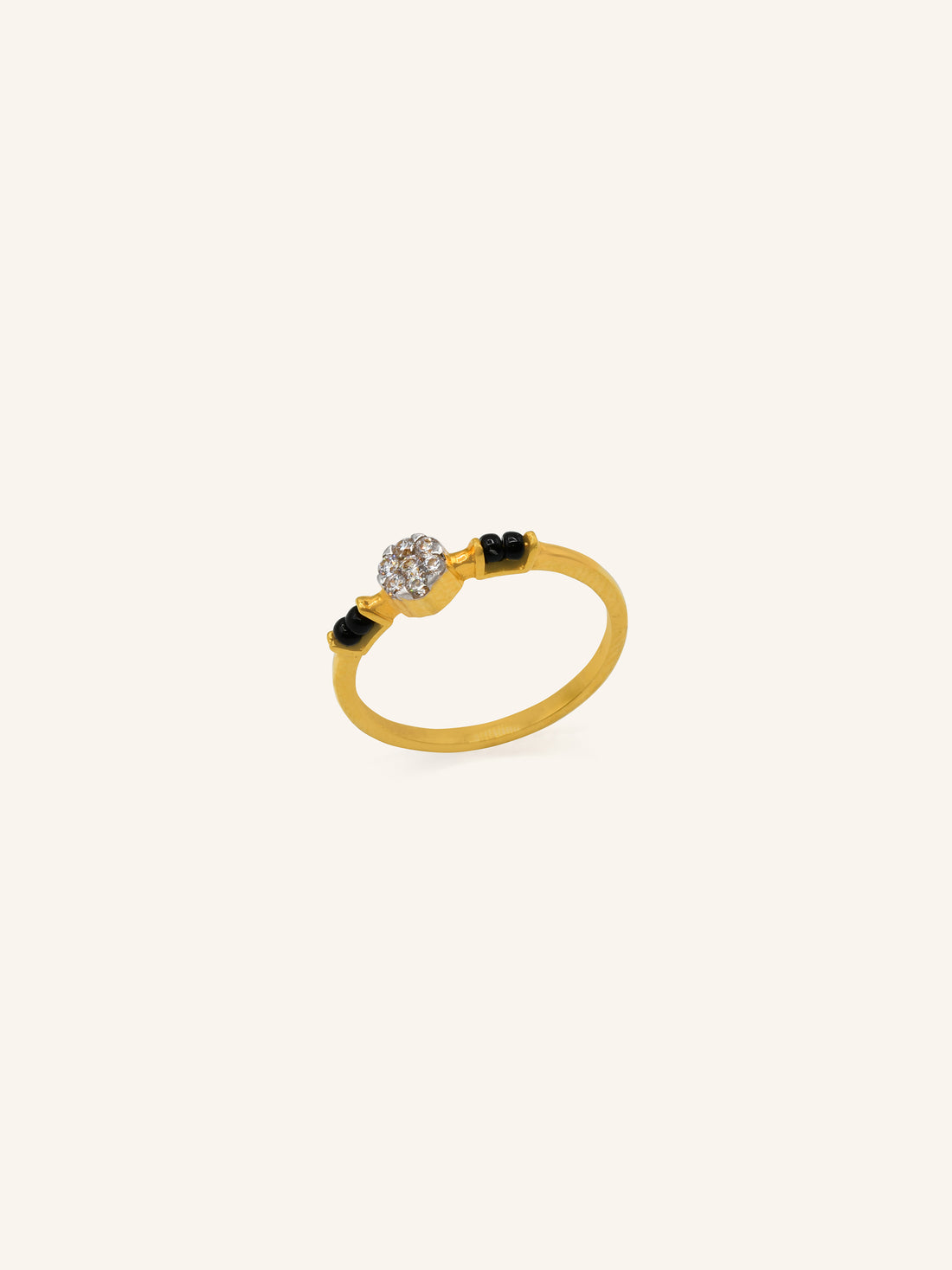 22ct Gold Black Beads CZ Ladies Ring 2.04 GMS - Roop Darshan