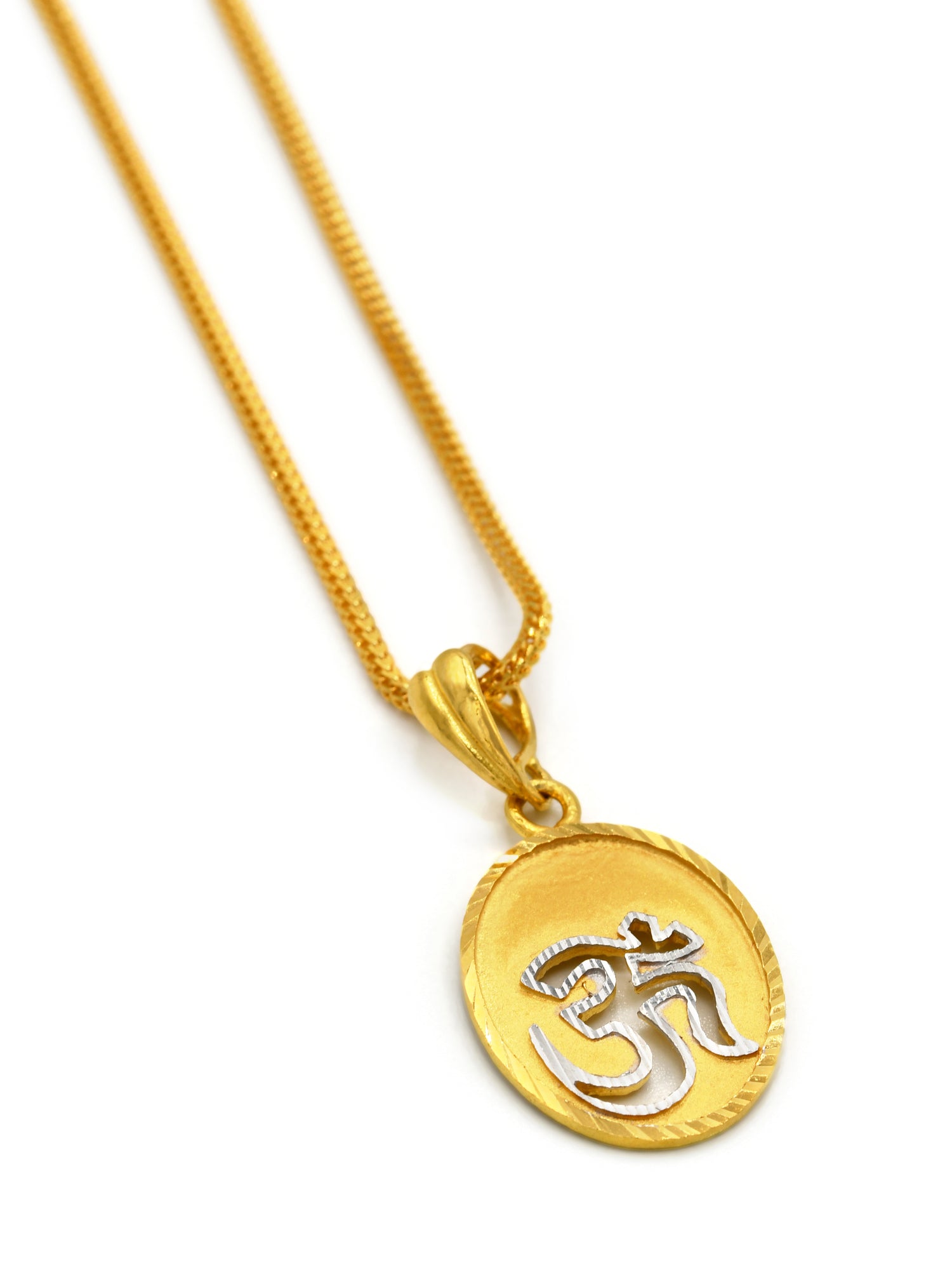 22ct Gold Two Tone Om Pendant - Roop Darshan