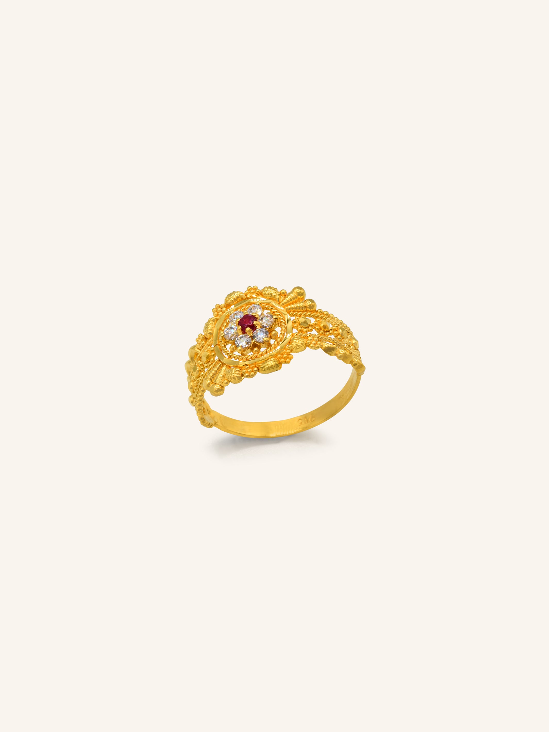22ct Gold Pink CZ Ladies Ring 2.76 GMS - Roop Darshan