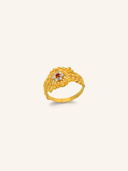 22ct Gold Pink CZ Ladies Ring 2.76 GMS - Roop Darshan