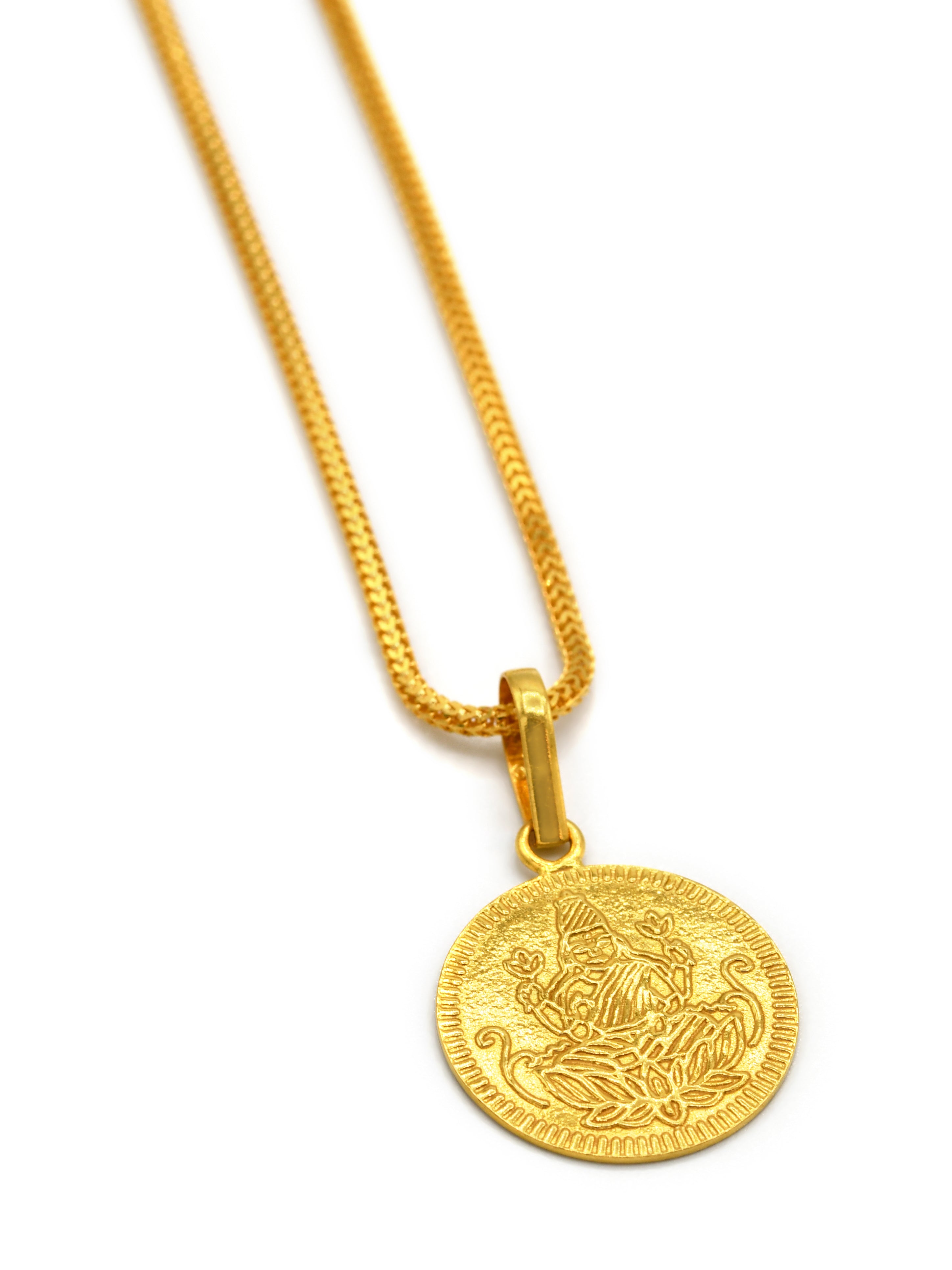 22ct Gold Laxmi Coin Pendant - Roop Darshan
