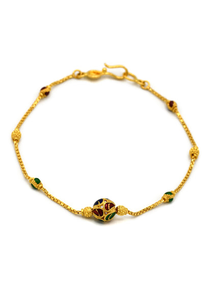 22ct Gold Minakari Ball Ladies Bracelet - Roop Darshan