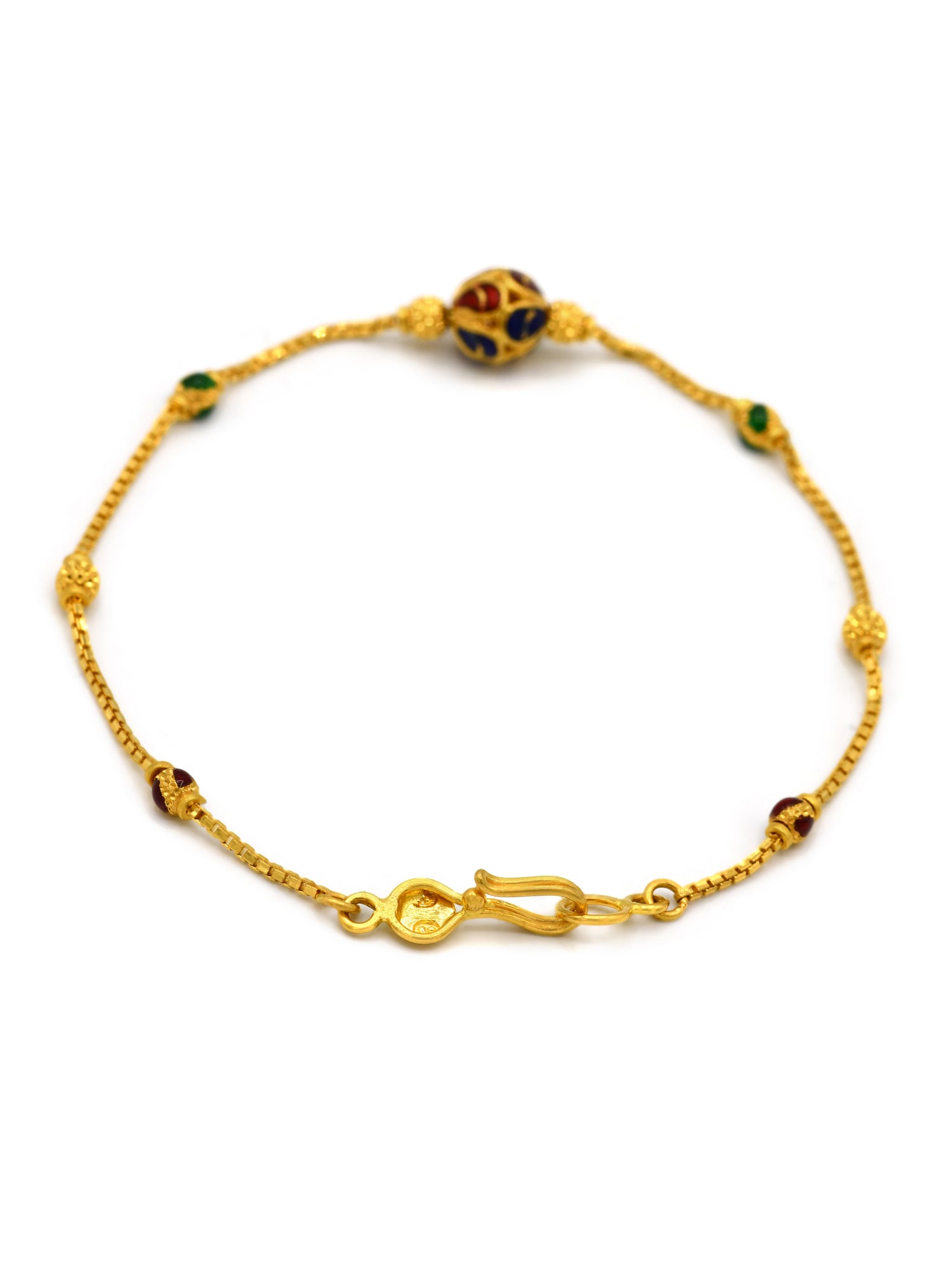 22ct Gold Minakari Ball Ladies Bracelet - Roop Darshan