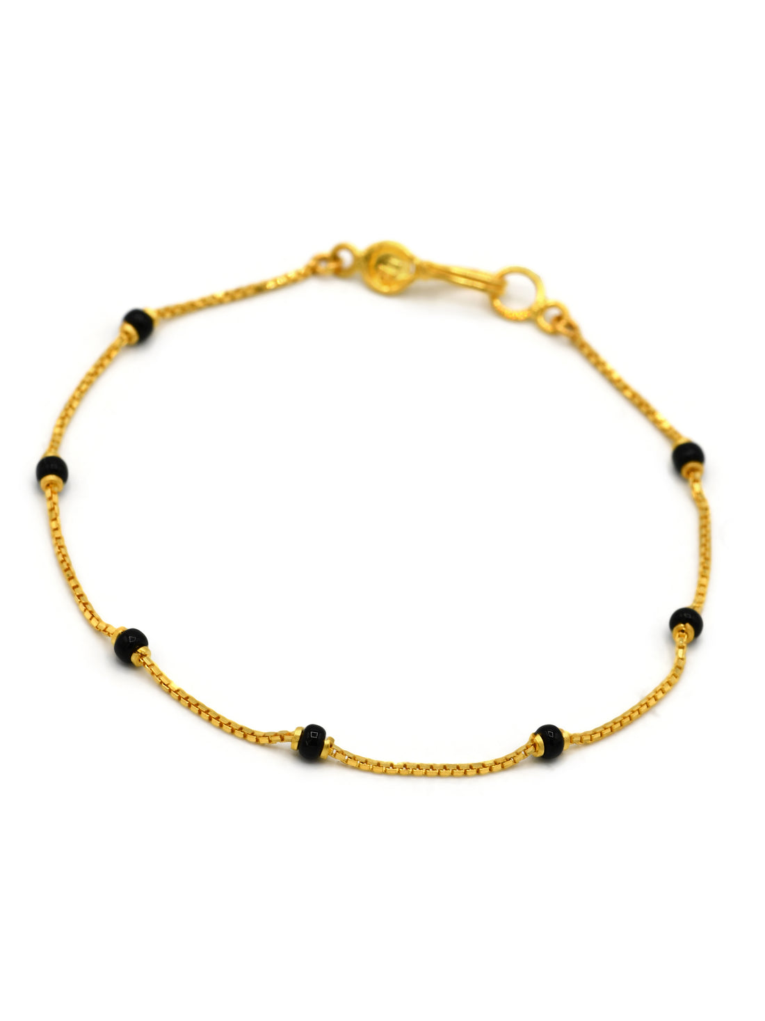 22ct Gold Black Beads Ladies Bracelet