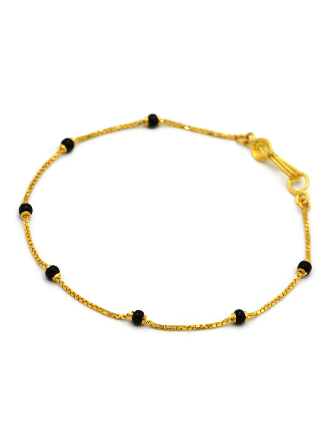 22ct Gold Black Beads Ladies Bracelet