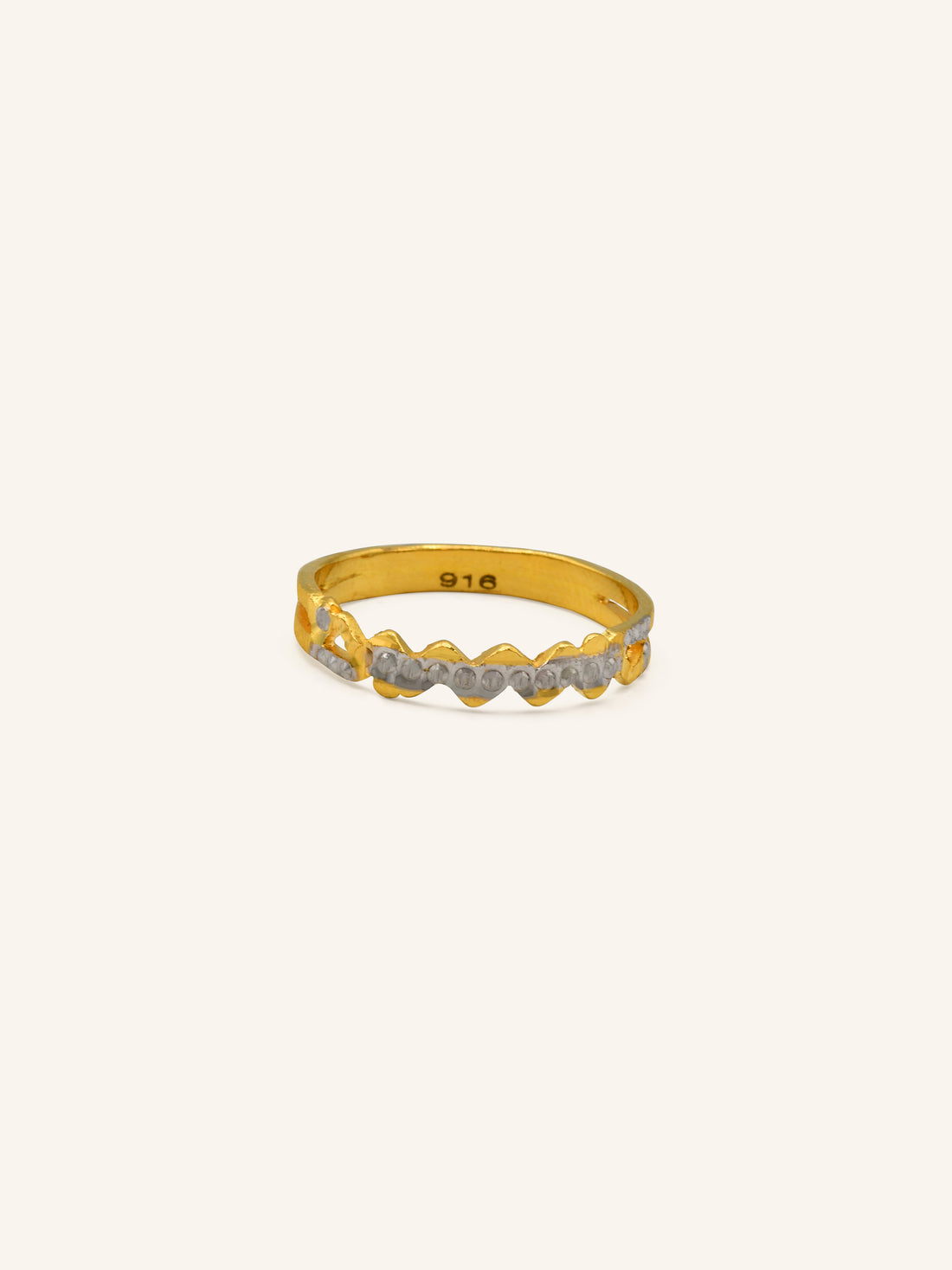 22ct Gold Two Tone Band Ring 2.82 GMS - Roop Darshan