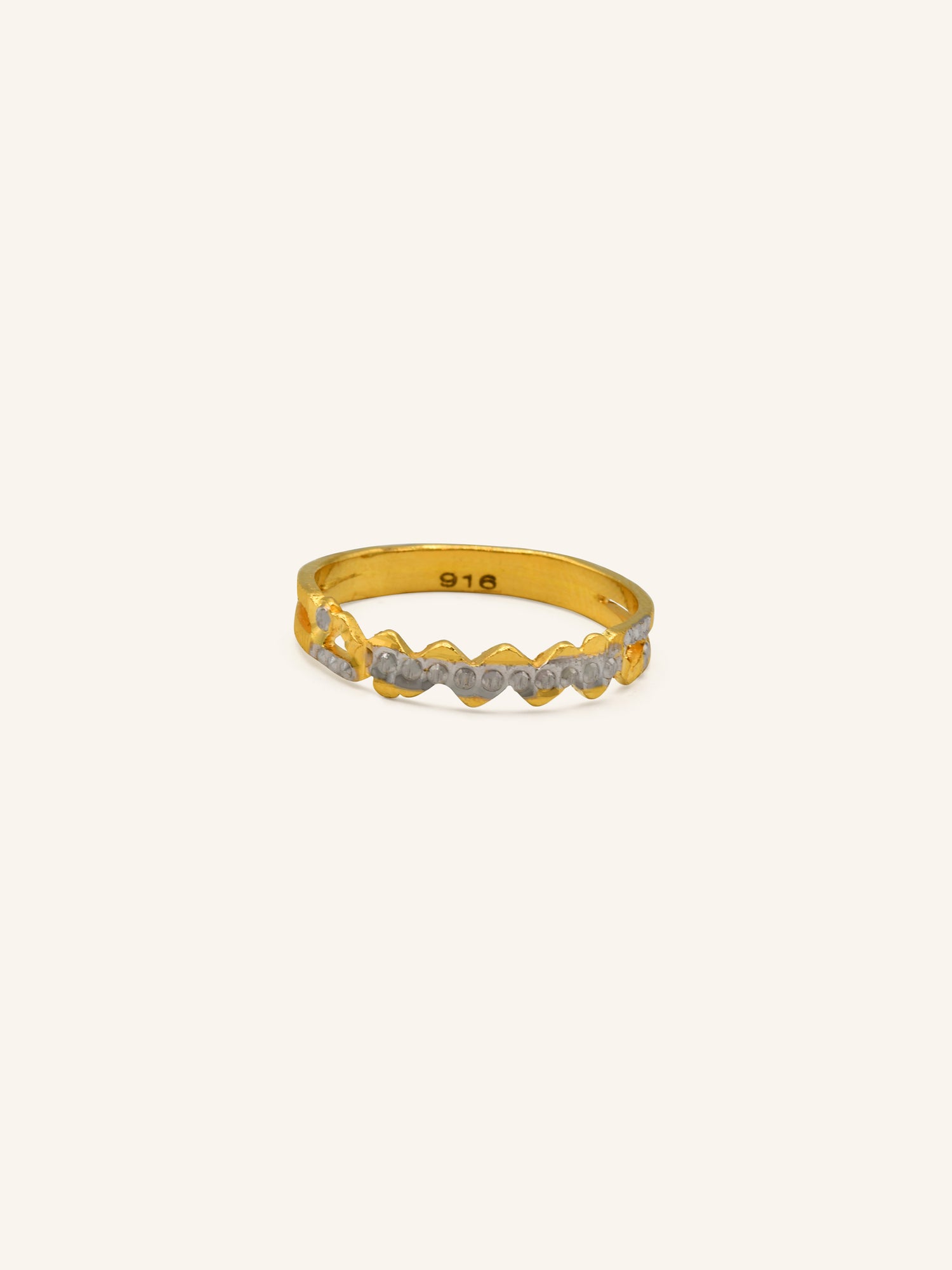 22ct Gold Two Tone Band Ring 2.82 GMS - Roop Darshan