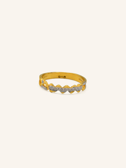 22ct Gold Two Tone Band Ring 2.82 GMS - Roop Darshan