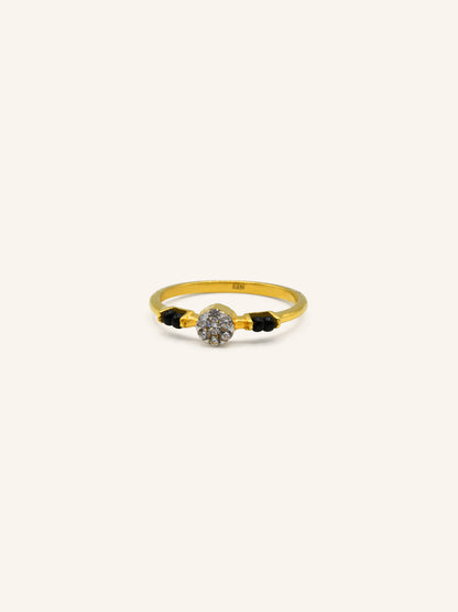 22ct Gold Black Beads CZ Ladies Ring 2.04 GMS - Roop Darshan