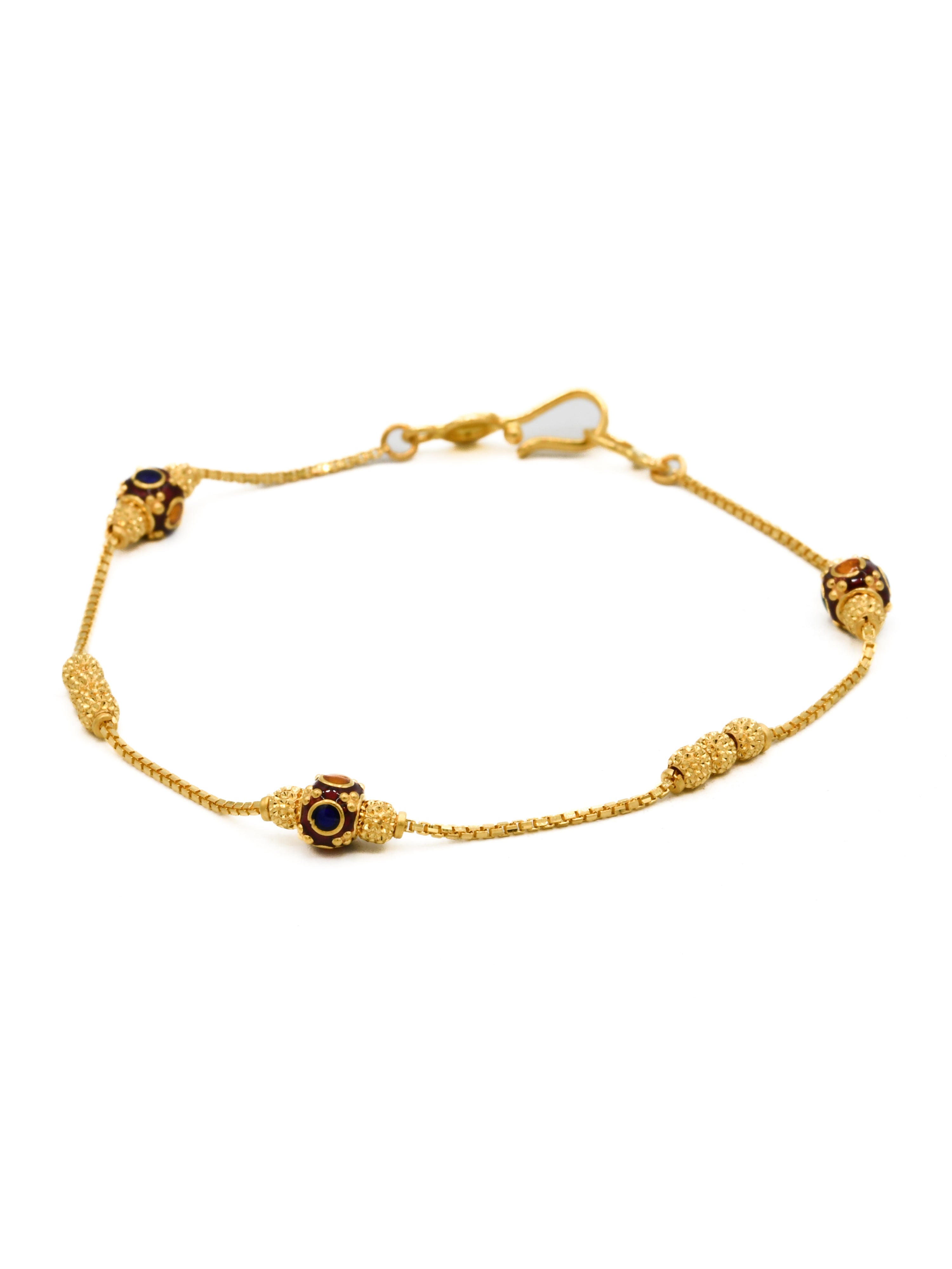 22ct Gold Minakari Ball Ladies Bracelet - Roop Darshan