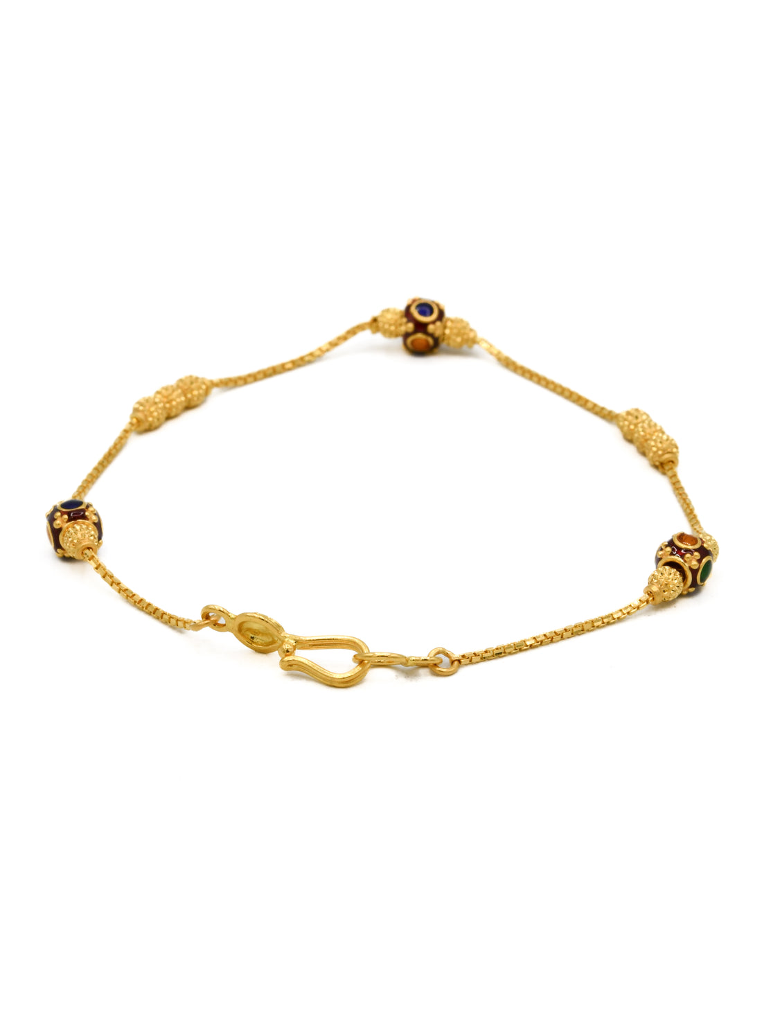 22ct Gold Minakari Ball Ladies Bracelet - Roop Darshan