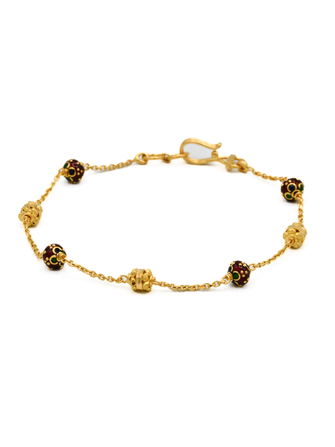 22ct Gold Minakari Ball Ladies Bracelet - Roop Darshan