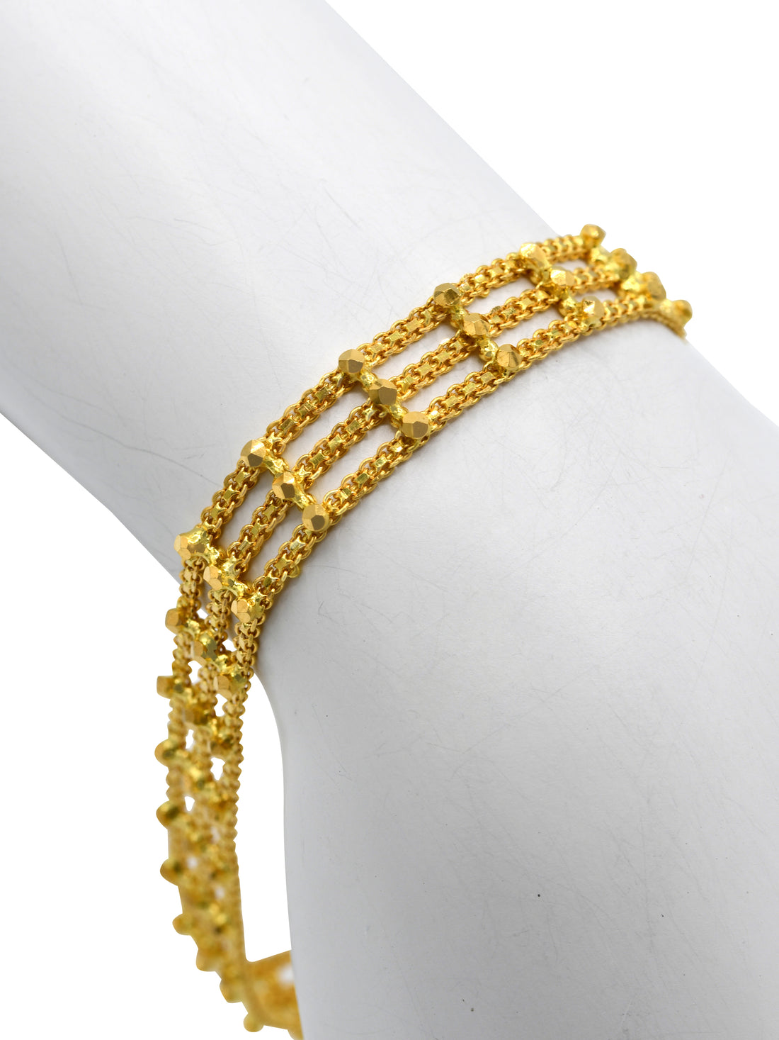 22ct Gold 3 Row Ladies Bracelet