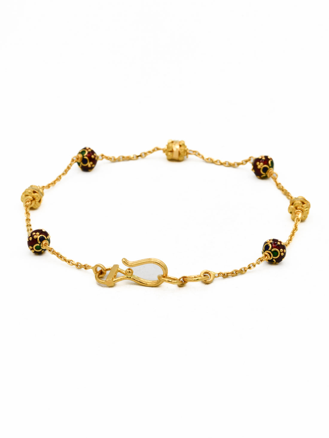 22ct Gold Minakari Ball Ladies Bracelet - Roop Darshan