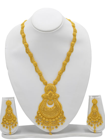 22ct Gold Long Necklace Set - Roop Darshan