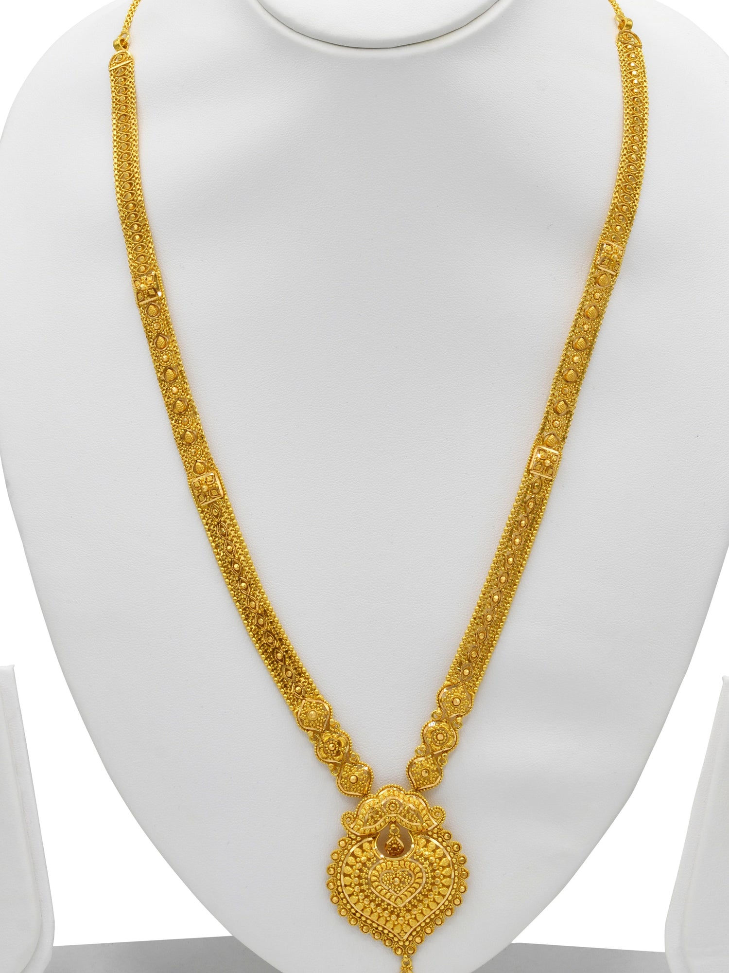 22ct Gold Long Necklace Set - Roop Darshan