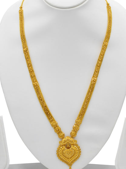 22ct Gold Long Necklace Set - Roop Darshan