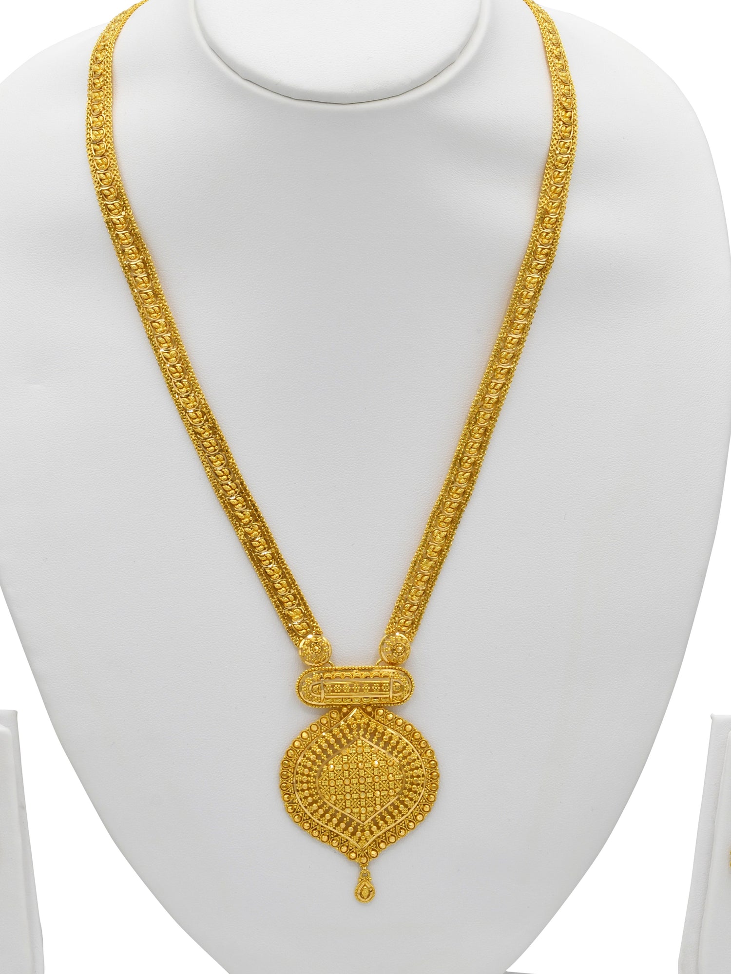 22ct Gold Long Necklace Set - Roop Darshan