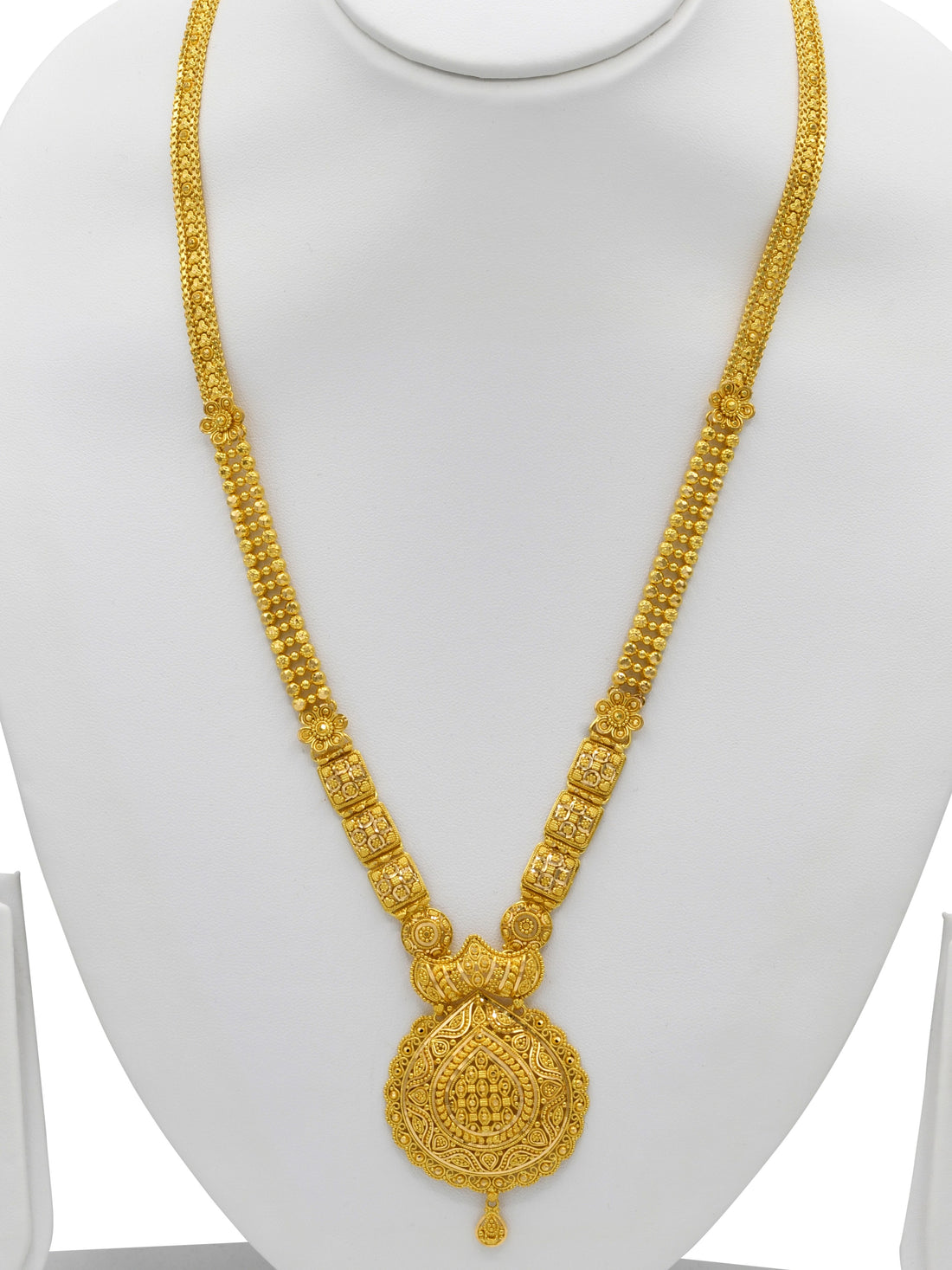 22ct Gold Long Necklace Set - Roop Darshan