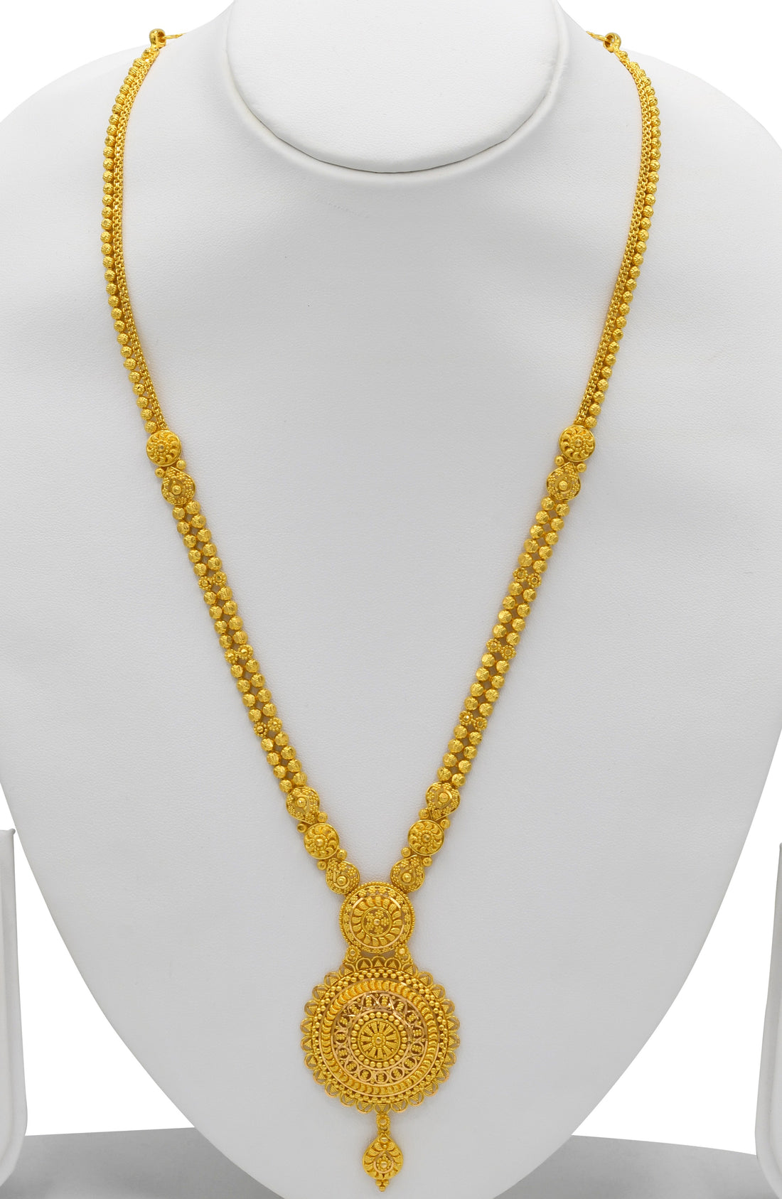 22ct Gold Long Necklace Set - Roop Darshan