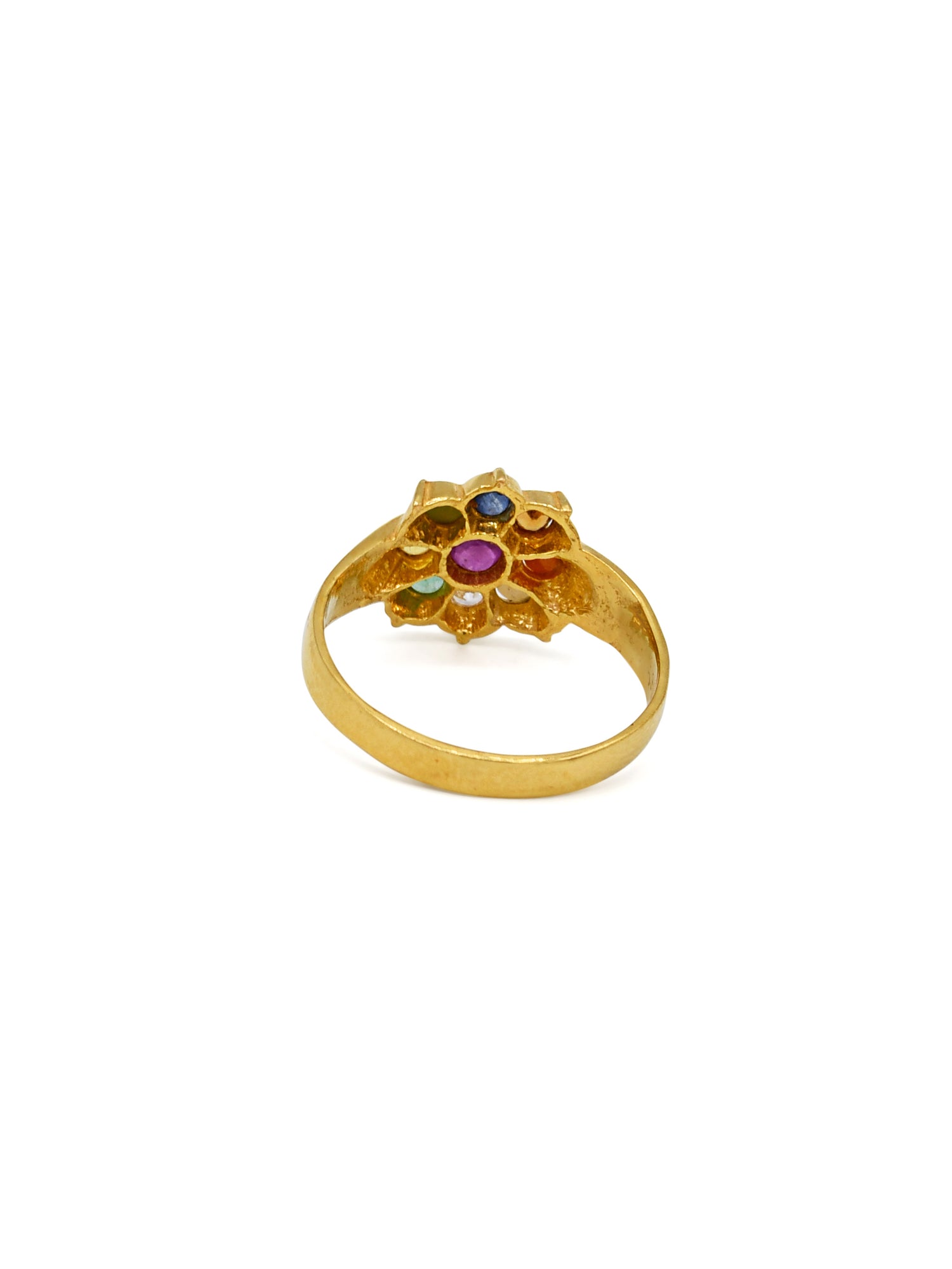22ct Gold Navratna Ladies Ring