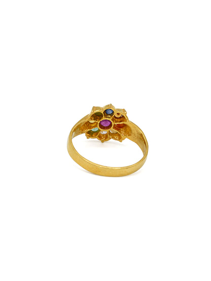 22ct Gold Navratna Ladies Ring