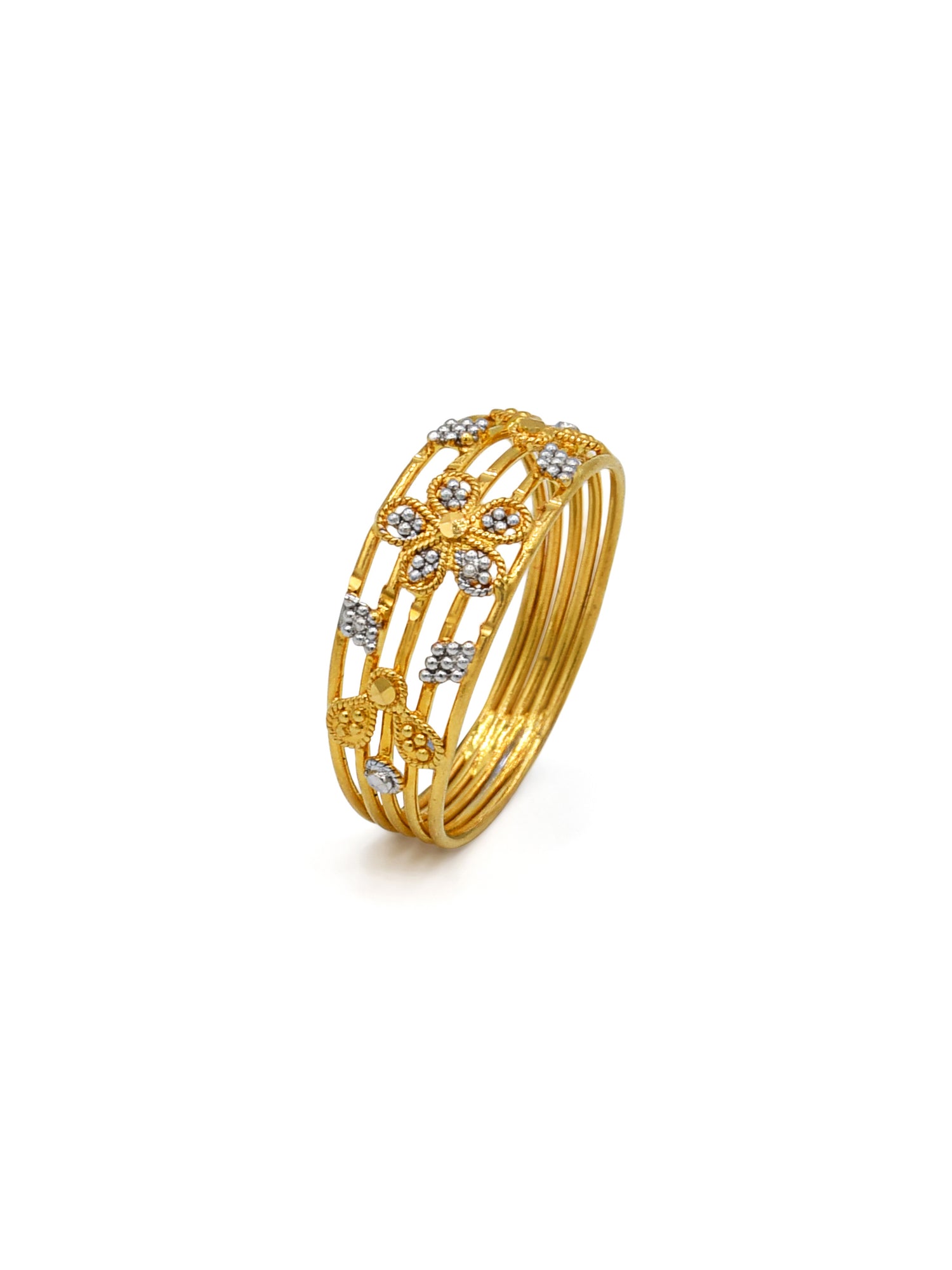 22ct Gold Two Tone Ladies Ring