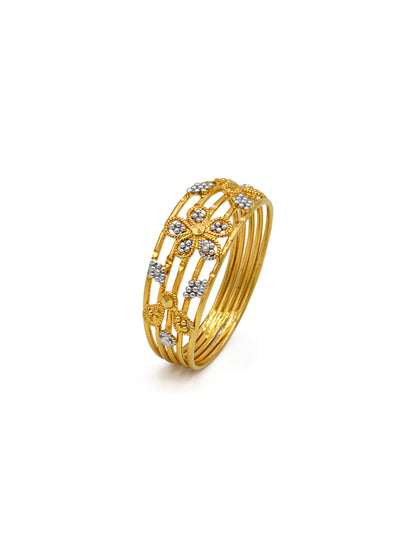 22ct Gold Two Tone Ladies Ring