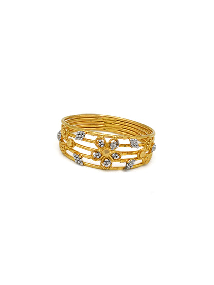 22ct Gold Two Tone Ladies Ring