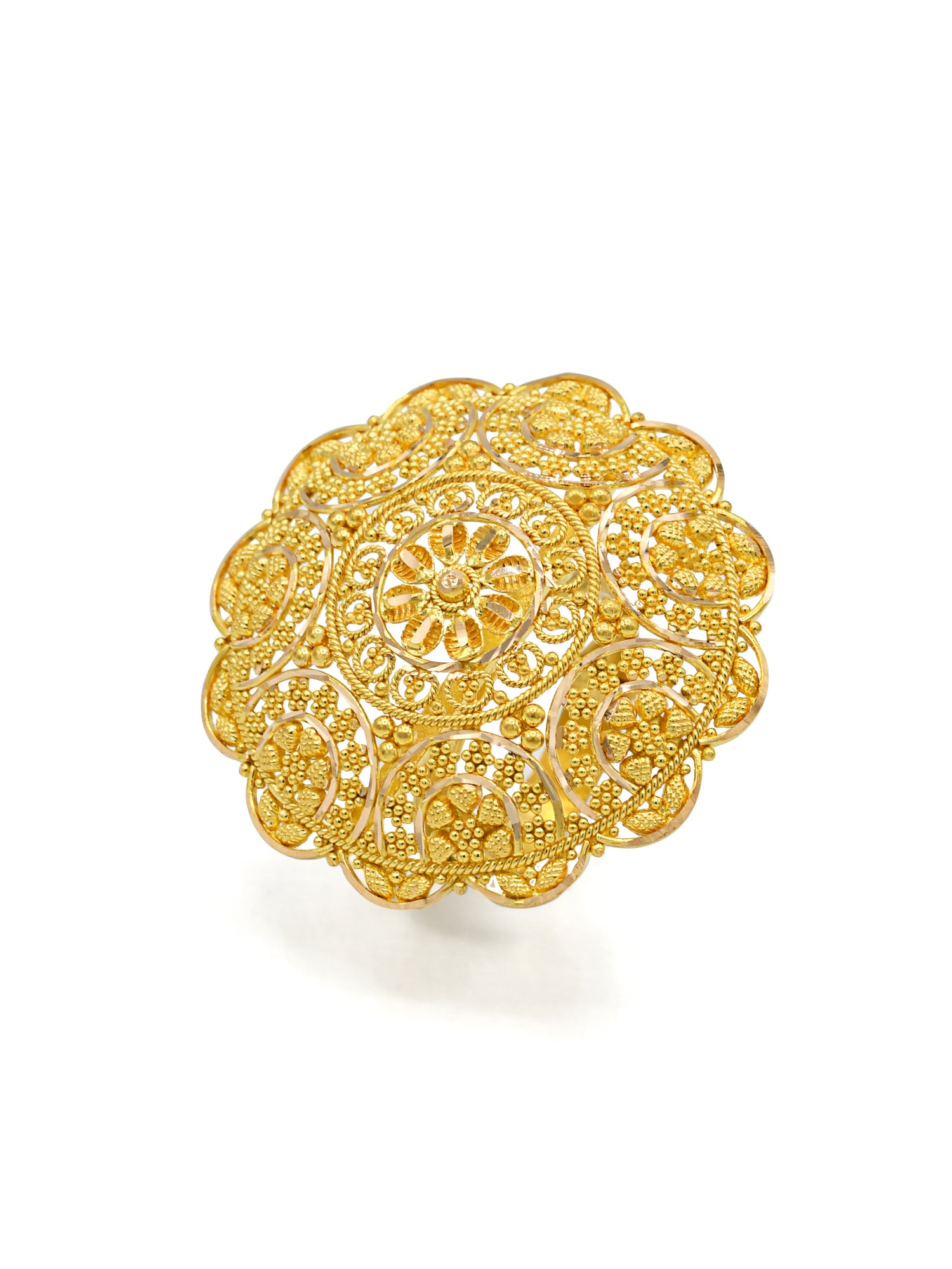 22ct Gold Round Top Adjustable Ring