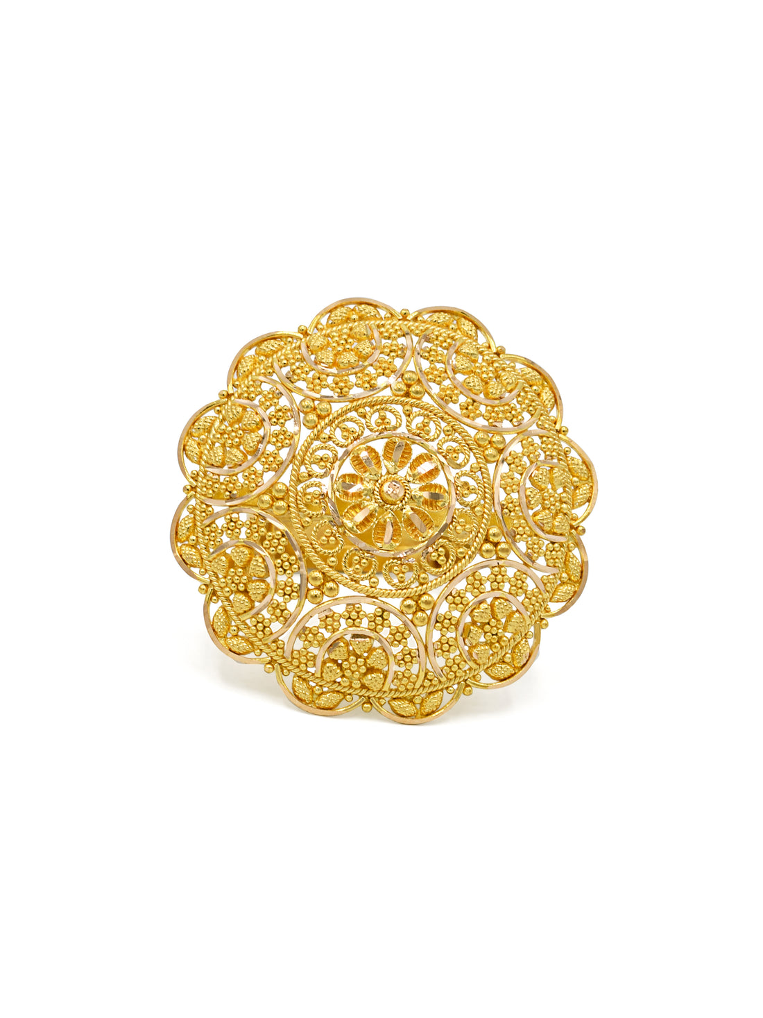 22ct Gold Round Top Adjustable Ring