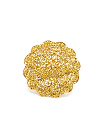 22ct Gold Round Top Adjustable Ring