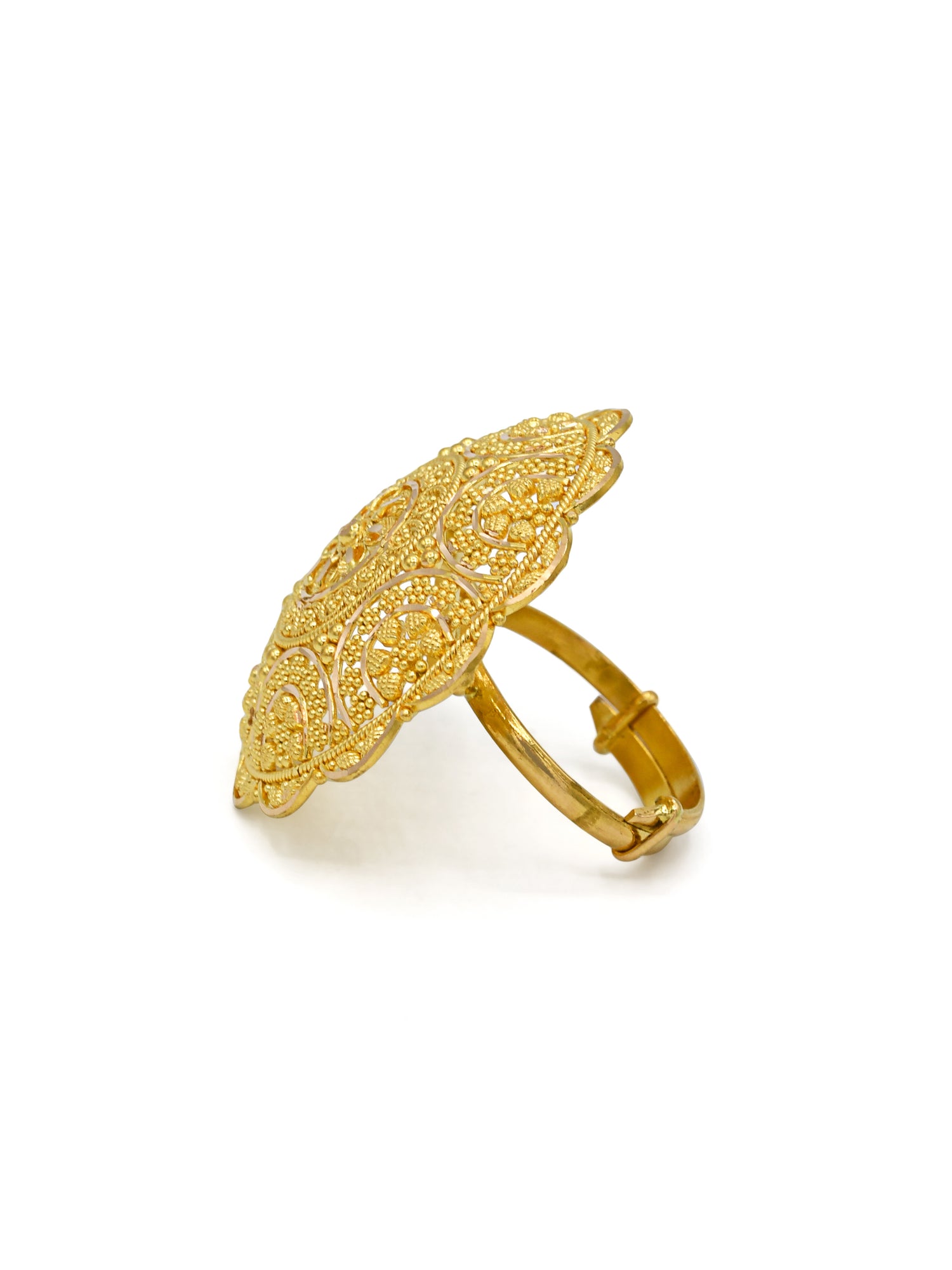 22ct Gold Round Top Adjustable Ring