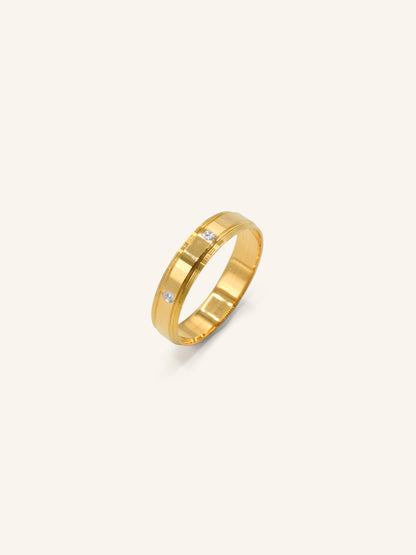 22ct Gold Two Tone Band Ring 4.35 GMS - Roop Darshan