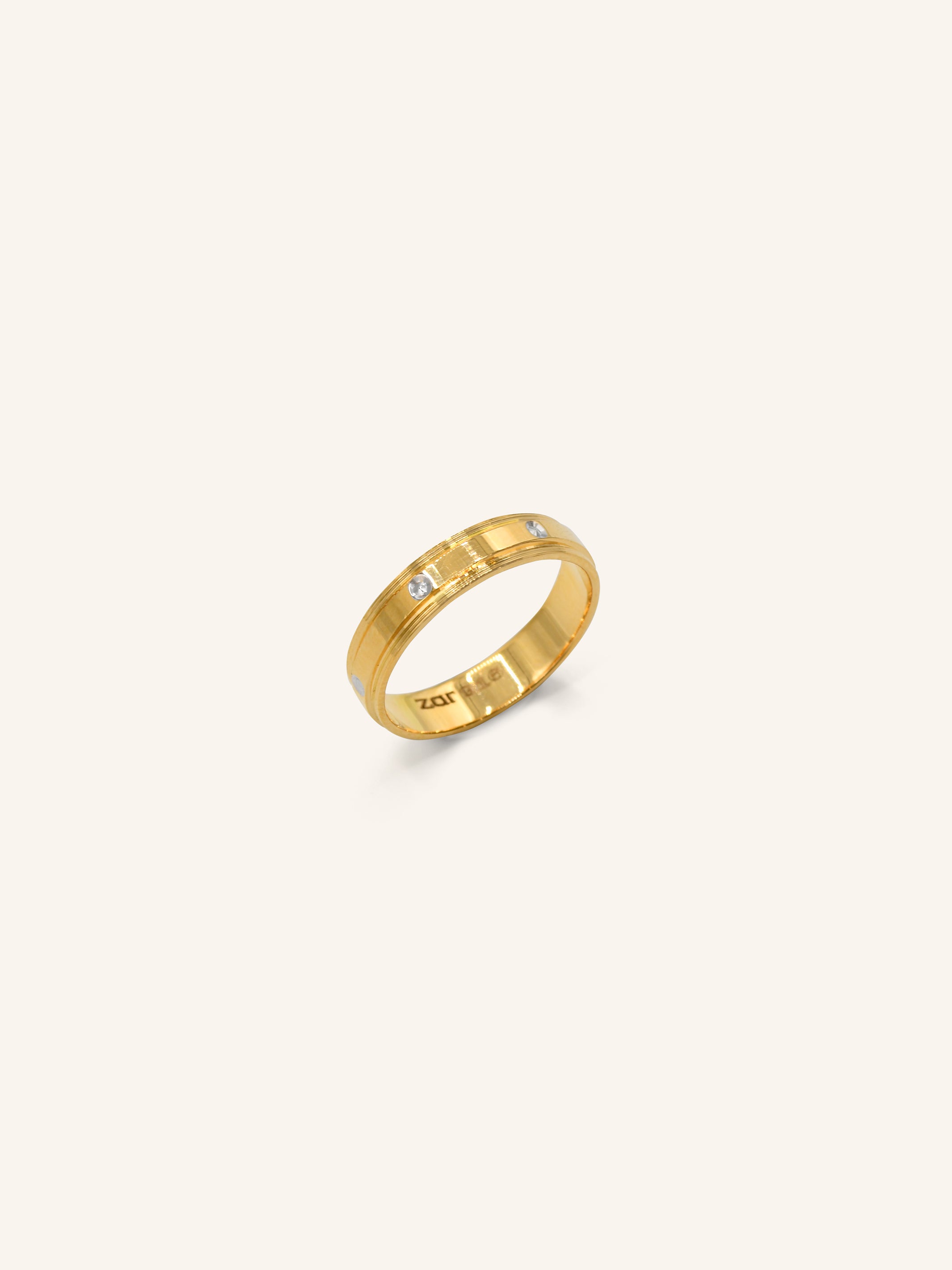 22ct Gold Two Tone Band Ring 3.60 GMS -L - Roop Darshan
