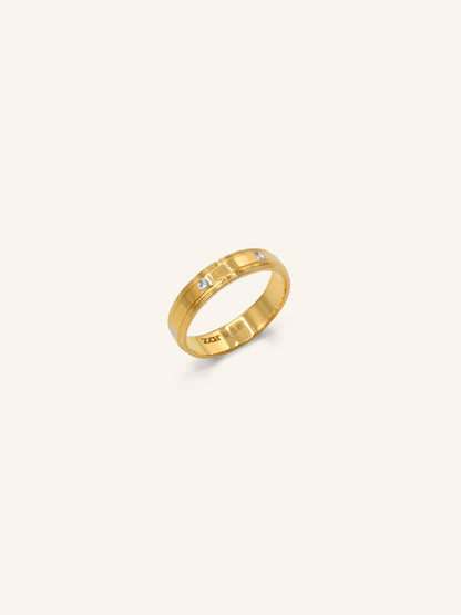 22ct Gold Two Tone Band Ring 3.60 GMS -L - Roop Darshan