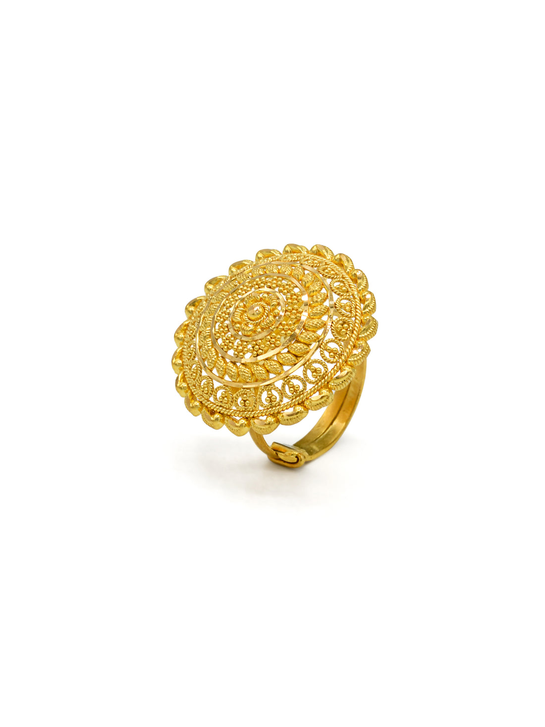 22ct Gold Round Top Adjustable Ladies Ring