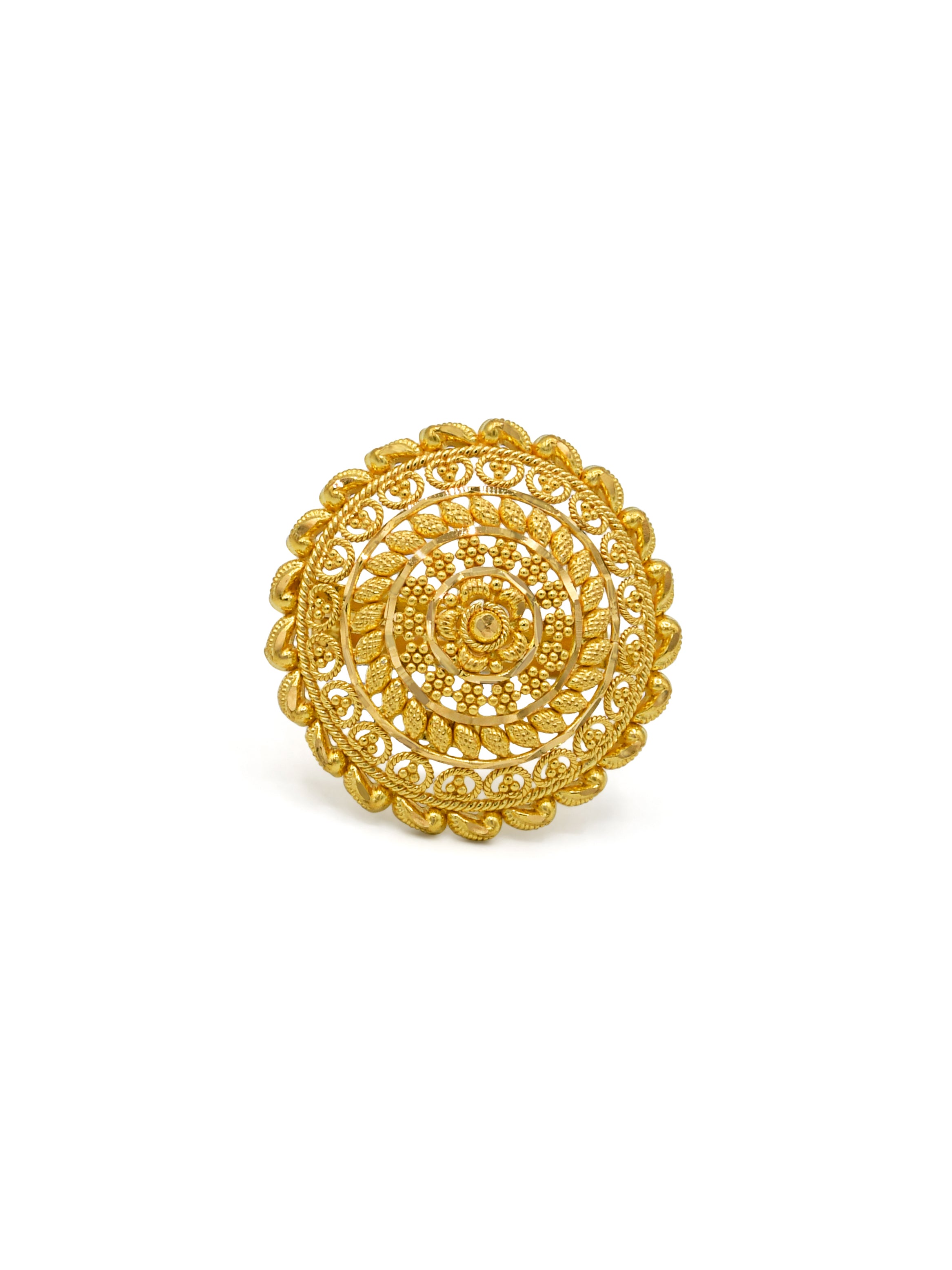 22ct Gold Round Top Adjustable Ladies Ring