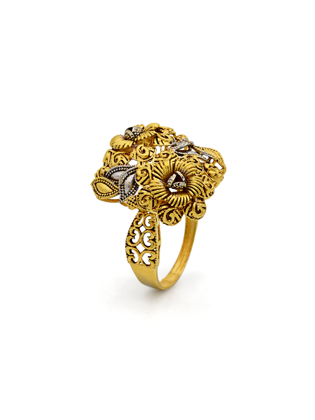 22ct Gold Two Tone Ladies Ring