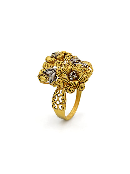 22ct Gold Two Tone Ladies Ring