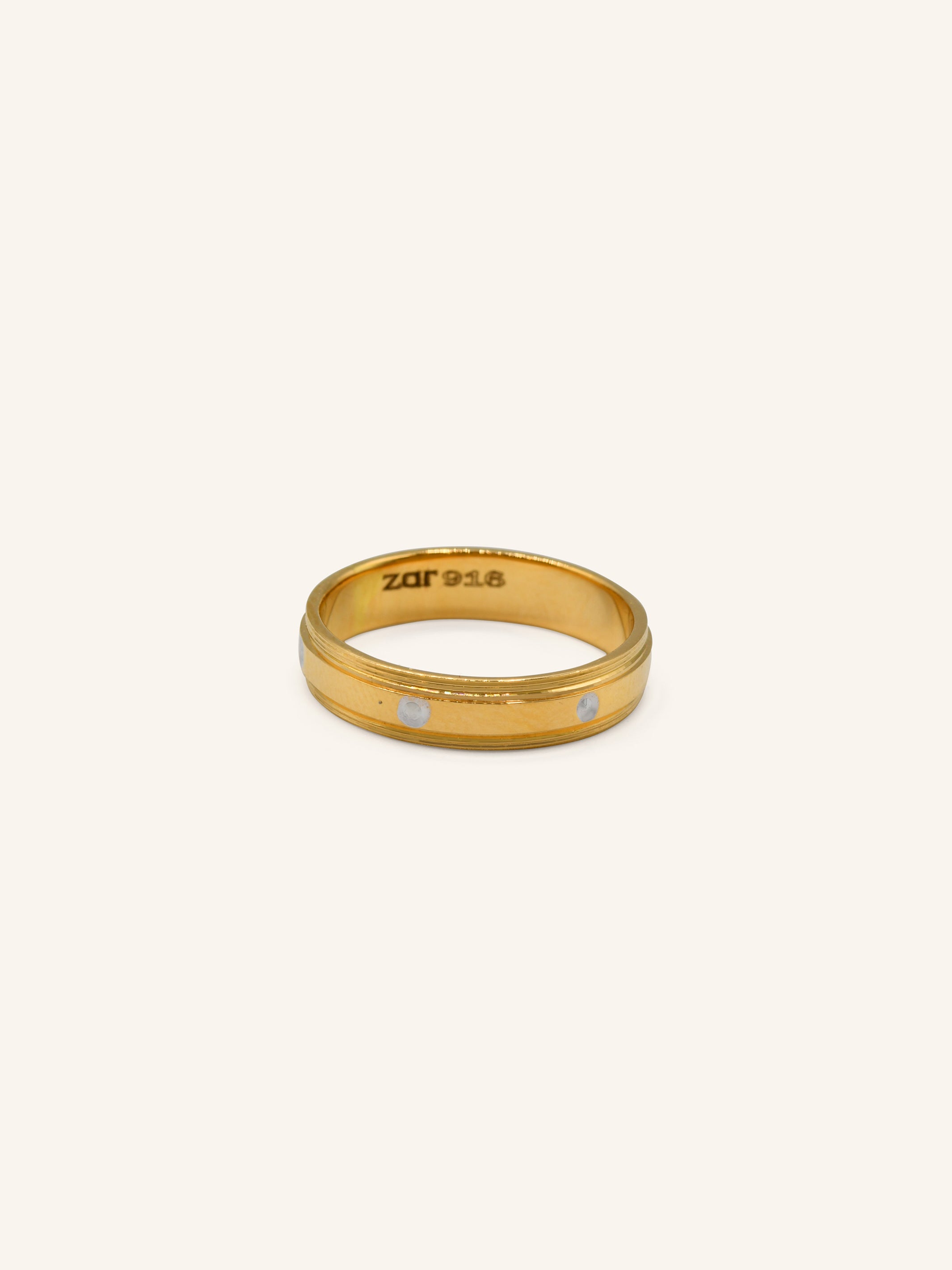 22ct Gold Two Tone Band Ring 3.60 GMS -L - Roop Darshan
