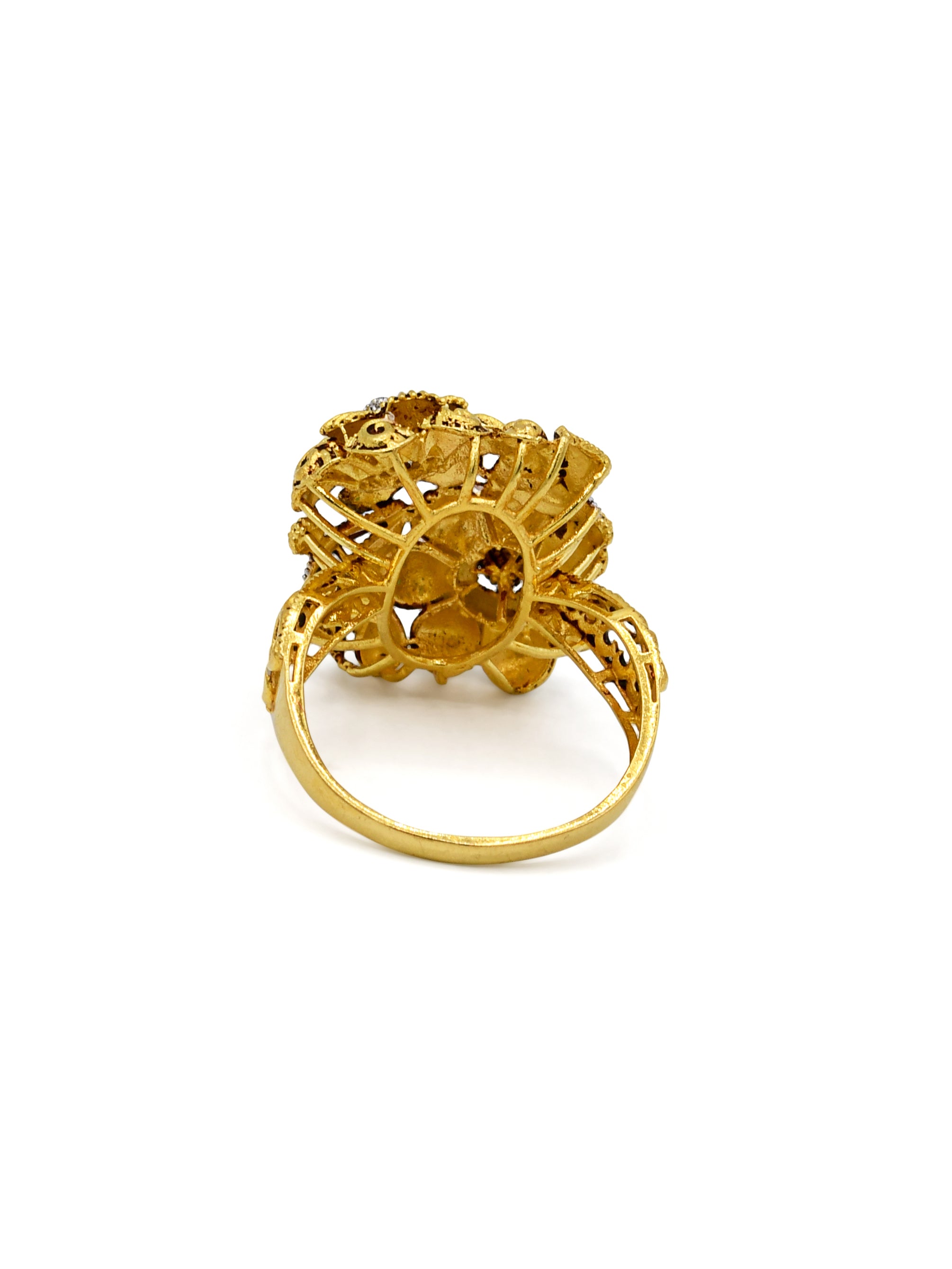 22ct Gold Two Tone Ladies Ring