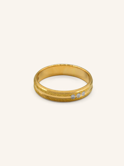 22ct Gold Two Tone Band Ring 3.80 GMS - M - Roop Darshan