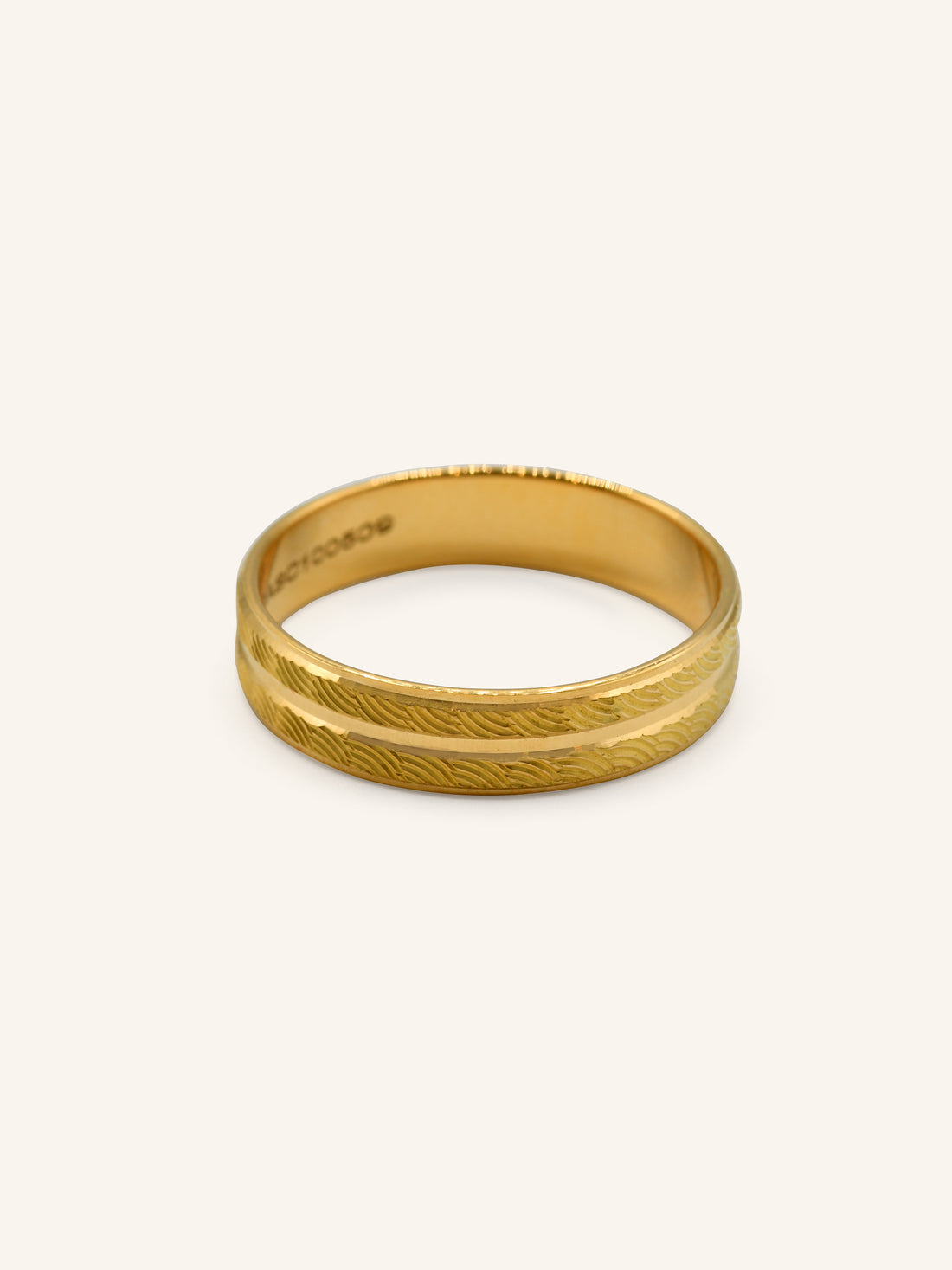 22ct Gold Two Tone Band Ring 4.70 GMS - T - Roop Darshan