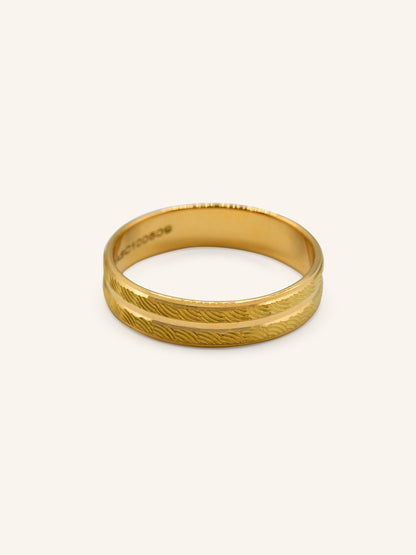 22ct Gold Two Tone Band Ring 4.70 GMS - T - Roop Darshan