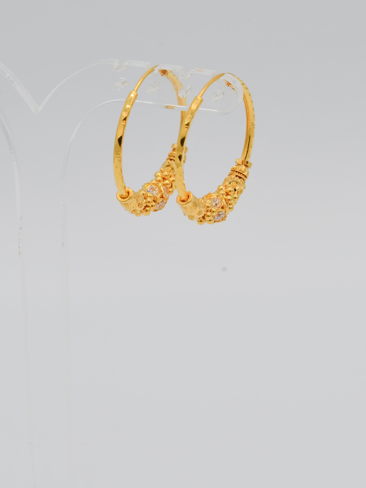 22ct Gold CZ Ball Bali - Roop Darshan