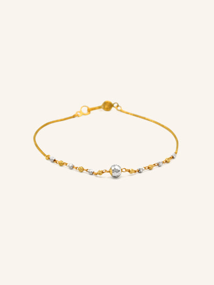 22ct Gold Two Tone Ball Bracelet 2.18 GMS - Roop Darshan