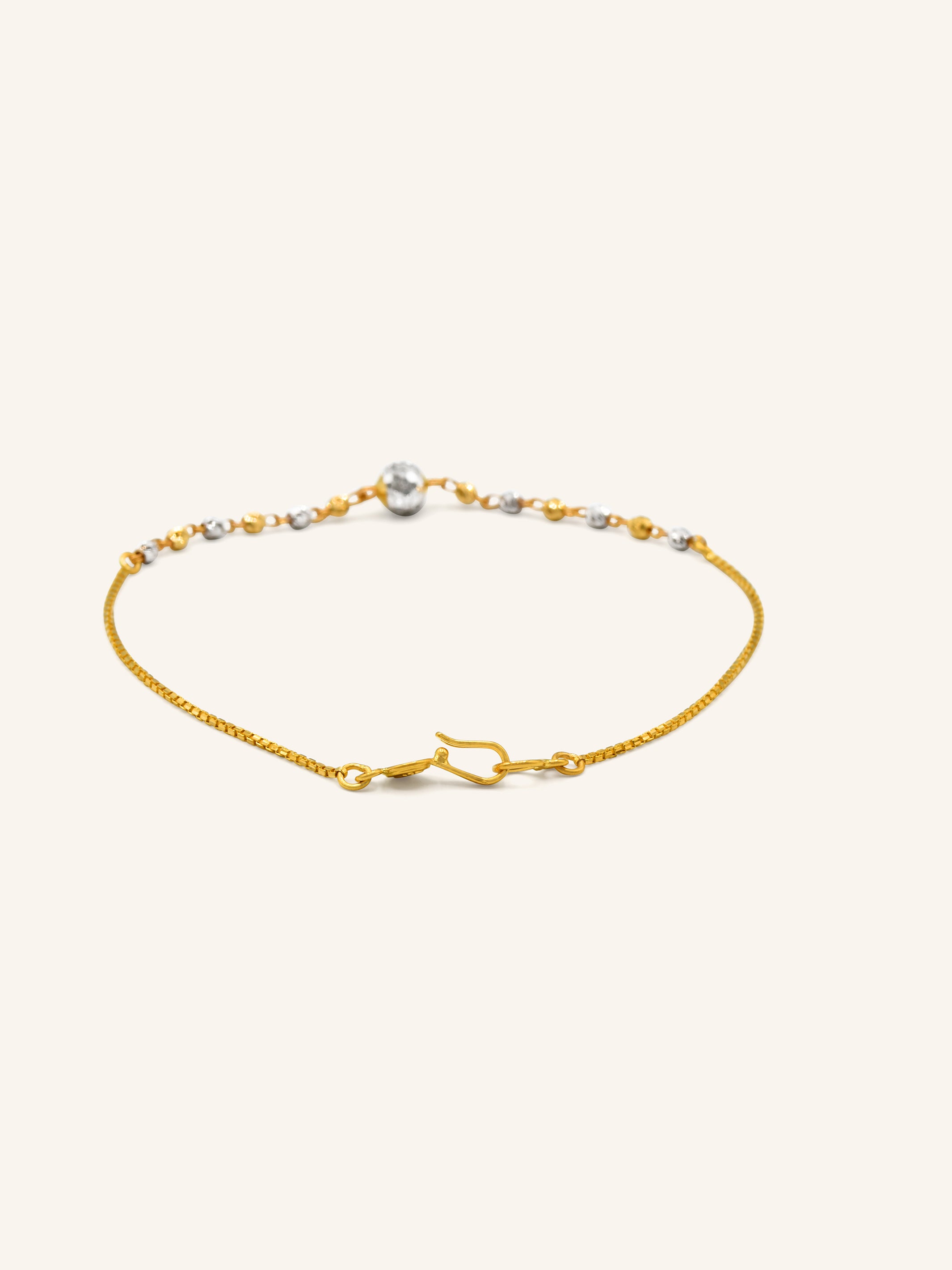 22ct Gold Two Tone Ball Bracelet 2.18 GMS - Roop Darshan
