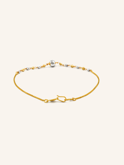 22ct Gold Two Tone Ball Bracelet 2.18 GMS - Roop Darshan